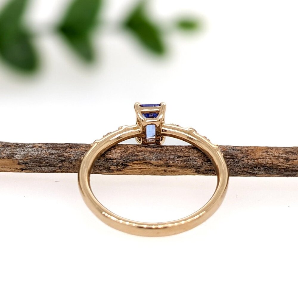 Tanzanite Ring in Solid 14K Gold with Natural Diamond Accents - Picture 7 of 7